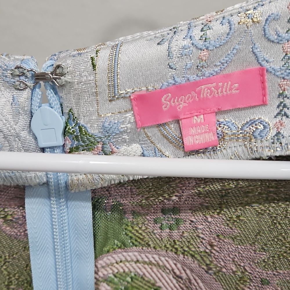 Sugar Thrillz Blue Pastel Floral Dress Size Medium - Picture 4 of 6